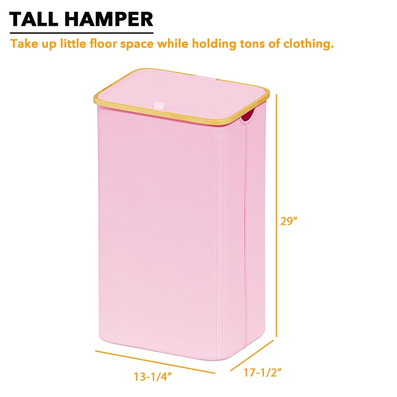 SpaceAid Laundry Hamper with Lid, 110L Large Tall Clothes Basket
