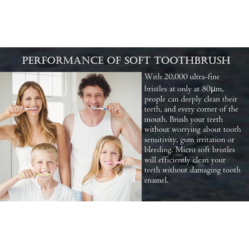 Impressive Smile Extra Soft Toothbrushes, Nano 20000 Floss Wave Bristles,