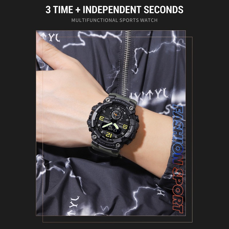 SKMEI 1965 Men Watch Professional 30M Water Resistant Double Display