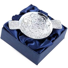 Mini Scottish Ever Lasting Thistle Swirl Design Scottish Pewter Toasting Bowl Quaich