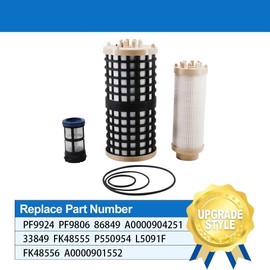 PF9924 Fuel Filter Replace for PF9806 86849 A0000904251 33849 FK48555 P550954 L5091F FK48556 A0000901552 Compatible with Detroit Diesel DD13 12.8L DD15 14.8L DD16 15.6L Engines