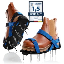 Briliantwerk® Nail shoes with Velcro fastener, for aerating the lawn or as screed shoes, lawn aerator shoes as perfect aerator, including two nail lengths, the ideal lawn aerator