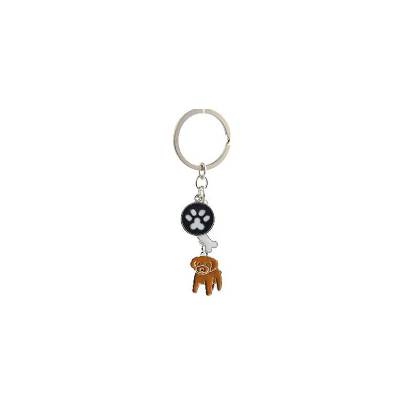 QRH Cute Pet Puppy Keychain Dog ID Tag Keyring Animals