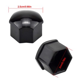volumoon 20Pcs Wheel Nut Covers 17mm Car Wheel Nut Caps, Nut Bolt Caps Covers, Universal Wheel Bolt Covers, Hexagonal Tire Nut Covers with Removal Tool for Cars, Black