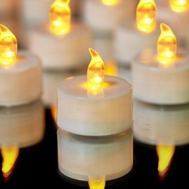 YIWER Tea Lights LED Tea Light Candles 200 Hours Pack of 200 Realistic Flickering Bulb Battery Operated Tea Lights for Seasonal Festival Celebration Electric Fake Candle in Warm Yellow(2 * 100)