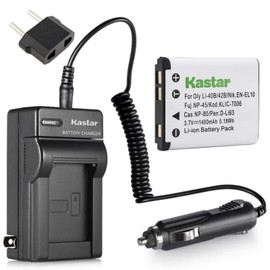 Kastar Battery (1-Pack) and Charger Kit for Pentax Optio D-LI108, D-LI63 Work with Pentax Optio L36, L40, LS465, LS1000, M30, M40, M90, M900, RS1000, RS1500, T30, V10, W30 Digital Cameras