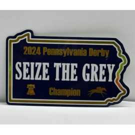 Not Specified Seize The Grey 3.5” X 2” Hologram Sticker MyRaceHorse Pennsylvania Derby Winner