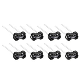 sourcing map Spring Cord Lock End Toggle, 8Pcs Double Hole Spring Stopper Alloy Fastener Slider Toggles for Drawstrings, Shoelaces, Bags Black