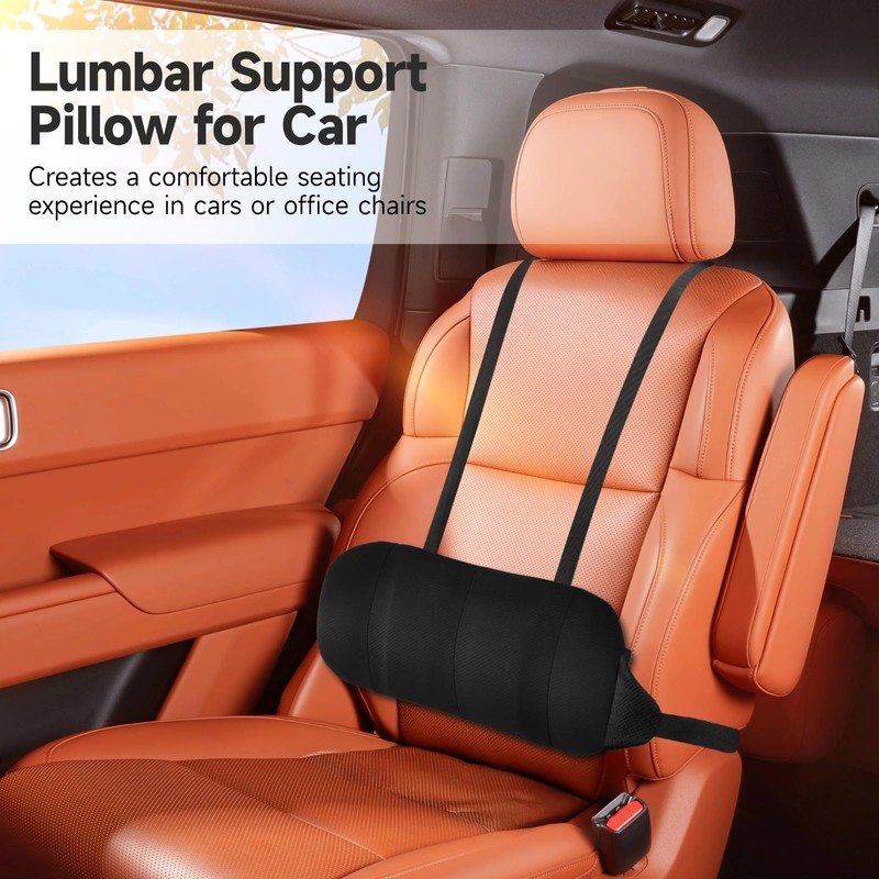 Lumbar Support Pillow for Car, Adjustable Back Support Cushion with
