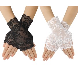 zavehony Fingerless Gloves,Lace Gloves