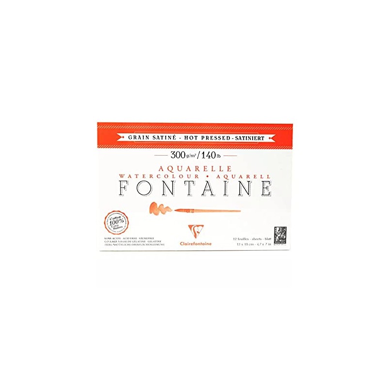 Clairefontaine - Ref 96348C - Fontaine Hot Pressed Watercolour Glued