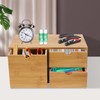 Bamboo Desk Organizer,Countertop Storage Cabinet with 3 Drawers Mini Tabletop