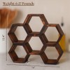ixxora Handcrafted Acacia Wood Wine Stand/Rack, Modern Honeycomb Design, Free