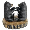 Two Black Bears Heart Hands Figurine – 6” Wide Whimsical
