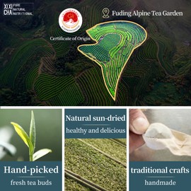 XIXICHA White Tea White Peony Tea 2013 Old White Tea Chinese Tea Fuding Dragon Pearls Tea7oz bai mu dan tea Organic planting-Rich in antioxidants 白茶 白牡丹茶