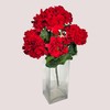Realistic Artificial Flowers - UV Resisistant Red Geranium Bush -