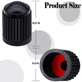 MEAJOO 50PCS Tire Valve Stem Caps, Corrosion Resistant, with O Rubber Ring, Airtight Seal Heavy Duty Dustproof Tire Valve Stem Covers for Cars, SUV, Trucks, Bikes, Motorcycles, Bicycles(Black)