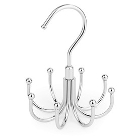 PODATOL 2 Pack Belt Hanger, Space Saving Belt Organizer for Closet, Max 48 Storage Capacity, Rotating Belt Rack Closet Organizers and Storage for Hanging Belt, Ties, Silver