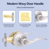 Supstron 10 Pack Privacy Door Handle, Brushed Nickel Reversible Door