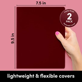 PAPERAGE Soft Cover Blank Journal Notebook, 2 Pack, (Burgundy), 100 Pages, Large 7.5 inches x 9.5 inches, Ideal for Sketch Book, Note Taking & Travel Journal