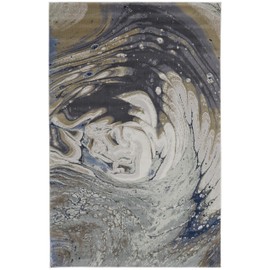 Feizy 39M1F Mandana 5 x 8 Area Rug in Ivory, Easy Care Stain Resistant Fade Resistant Modern Abstract, Soft Floor Rug for Living Room Dining Room Bedroom Home Decor