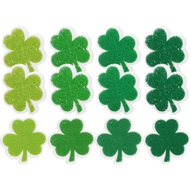 JarThenaAMCS 12 Pack St. Patrick's Day Kitchen Sponges Green Shamrock Clover Shaped Dish Washing Sponges Non Scratch Household Cleaning Scrub Sponges for Irish Home Restaurant