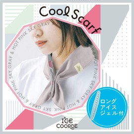 Elecom HCC-SC21PN Cool Scarf, Contact Cool, Heat Prevention Goods, Ice Coordination, Sky Gray x Hot Pink