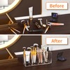 HIIMIEI Acrylic Pen Holder 4 Compartments Clear Makeup Brushes Holder