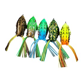 Parliky 5pcs Bass Fishing Lures Artificial Topwater Lures Bright Colors for Freshwater Saltwater