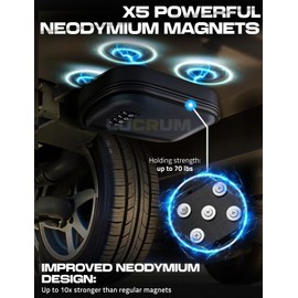 Lucrum Magnetic Key Box for Under Car Holder with 10000 Combination Lock - Hide a Key Magnetic Car Box with 5 Extra Strong Magnets - Waterproof Bags Included