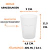 ENGELLAND - 20 x Plastic Cups White Frosted 400ml Calibration