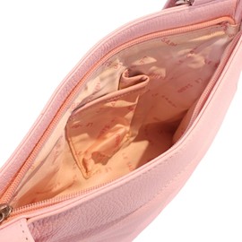 Le Sabbi Women's Cross-Body Bag – Leather, Pink (Light Pink), 2.5x31x27 cm (W x H x L)