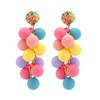 Rainbow Acrylic Ball Dangle Drop Earrings for Women Girls Long