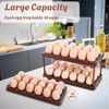 YOUEON Acacia Wooden Egg Holder with Double Layers, Detachable Wooden