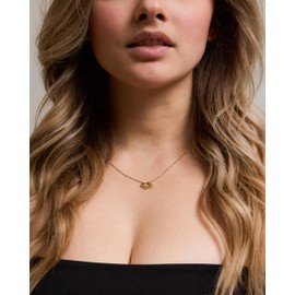 LUUK LIFESTYLE Modern Stainless Steel Necklace with Pendant, 50 cm Adjustable Length, Jewelry Gift for Best Friend, Saturn, Gold