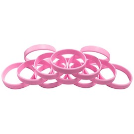 TheAwristocrat 1 Dozen Multi-Pack Pink Wristbands Bracelets Silicone Rubber - Select from a Variety of Colors (Pink, Adult (8" 202mm))