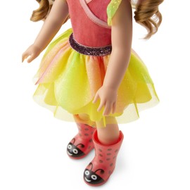 American Girl WellieWishers 14.5-inch Willa Doll with Coral Leotard, Mesh Skirt, Headband, and Boots, For Ages 4+