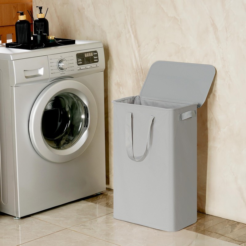 efluky Slim Laundry Basket with Lid, Narrow Laundry Hamper with