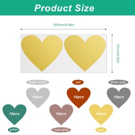 Pack of 120 Scratch Stickers, PVC Scratchless Surprises, Heart Shape, Scratch Stickers, Perfect for Creating Surprises and Improving the Festive Atmosphere Bring Fun