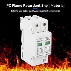 2P Surge Protective Device,Arrester Device,220V 2P 40KA House Surge Protector Low Voltage DC Photovoltaic Lightning Protector for Home and Commercial Lighting Protection