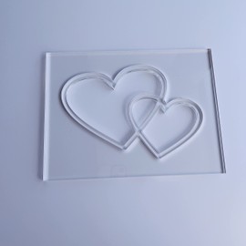 Double Heart Router Template, Clear Acrylic Template, Woodworking Router Template