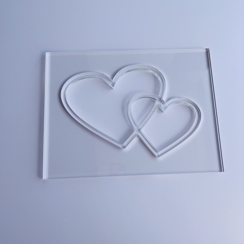 Double Heart Router Template, Clear Acrylic Template, Woodworking Router Template