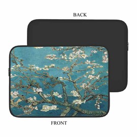 Nicokee Laptop Sleeve Bag 15 15.4 15.6 Inch,Van Gogh Painting Almond Blossoms Protective Polyester Computer Cases Laptop Cover Briefcase Bag Tablet Travel Cover