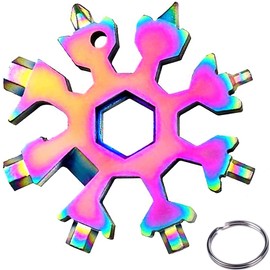 STEBRUAM 18 in 1 Snowflake Multi Tool Men and Women Novelty Idea Gift Stainless Gadgets Excellent Stocking Filler,Screwdriver Spanner and Bottle Opener etc Adventure Tool for Outdoor Travel Camping