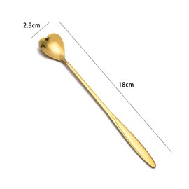 6 PCS Coffee Spoons Heart Long Spoons Stainless Steel Latte Macchiato Spoon for Stirring Coffee Tea Dessert Milkshake Hot & Cold Drinks Tableware