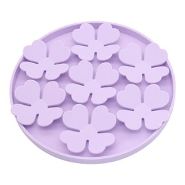 Cat Pet Silicone Slow Food Mat with Suction Cup Cat Pet Dog Feeder Lick Pad for Home Shop Purple