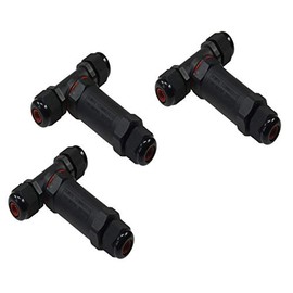ChiliTec Cable Connector Y Adapter Waterproof Cable Sleeve IP68 3-Pin Connector for Outdoor Use e.g. Underground Cable Pool Garden Light Pump for Cable Diameter 8-11 mm Pack of 3