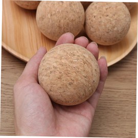 Kisangel 6PCS Wooden Desktop Soccer Replacement Balls Solid Wood Tabletop Games Balls Natural Cork for Soccer and Art Projects