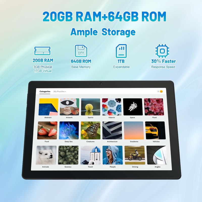 Hakaug Tablet 10 Inch Android 16 Tablets PC 20 GB