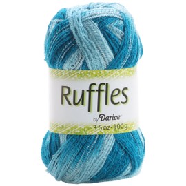 Darice 28-Yard Weaving Yarn, 3.5-Ounce, Fancy Ruffles Teal